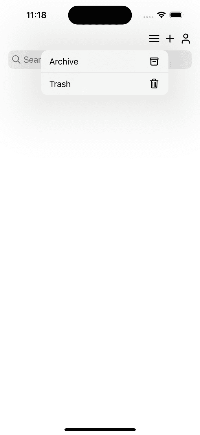 Screenshot showing the app consistently following the user's light theme preference when Appearance API is enabled